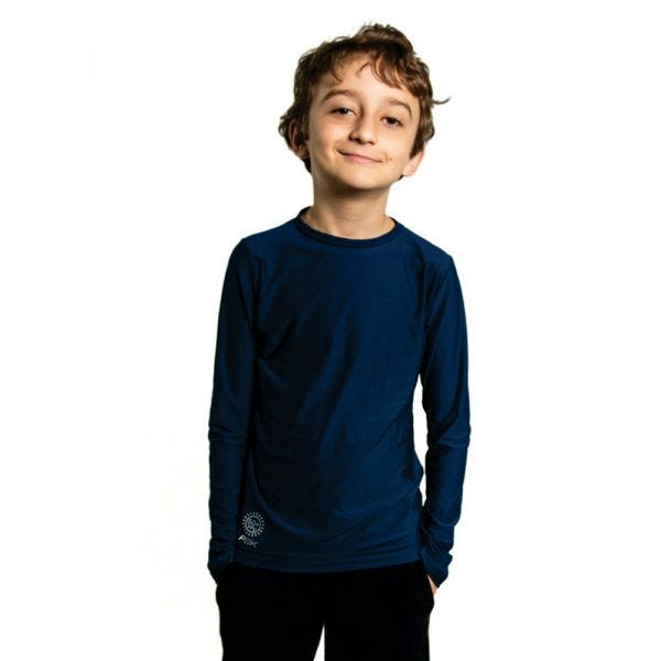 Camiseta Proteção Solar Ana Elita Infantil Azul Tamanho 4 a 5