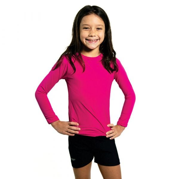 Camiseta Proteção Solar Ana Elita Infantil Rosa Tamanho 0 a 1