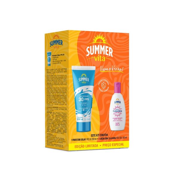 Kit Protetor Solar Summer Vita FPS30 Frasco 200ml + Calamina 100ml