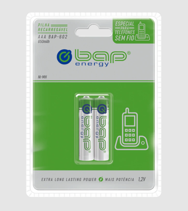 Pilha Bap Energy Recarregavel AAA 2 Unidades