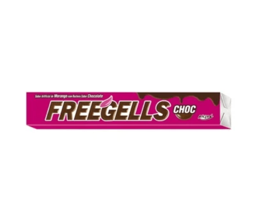 Bala Drops Freegells Drops Morango Chocolate 27,9g