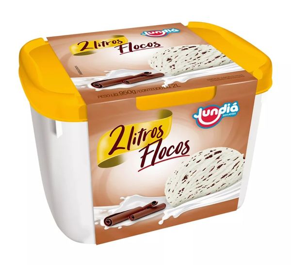 Sorvete Jundiá Flocos 2 Litros