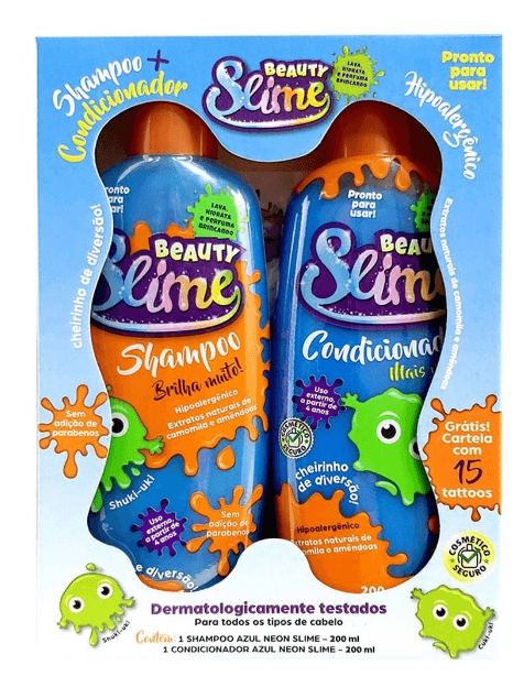 Kit Azul Neon Slime Beauty Shampoo + Condicionador 200ml