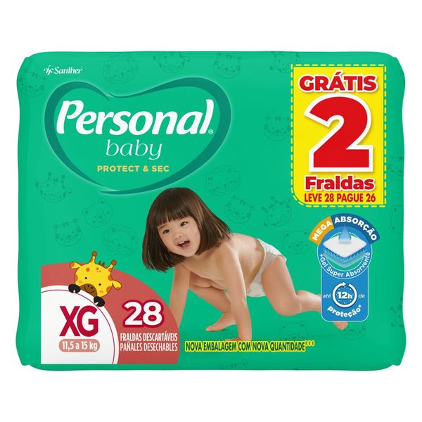 Fralda Personal Baby Protect Sec XG 28 Unidades