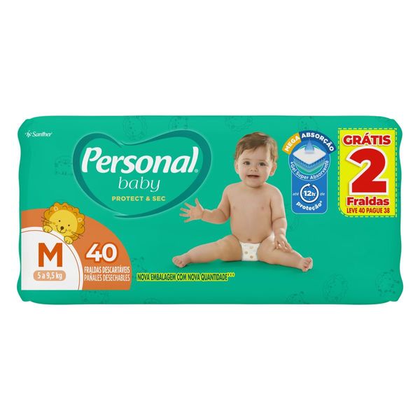 Fralda Personal Baby Protect & Sec M 40 Unidades