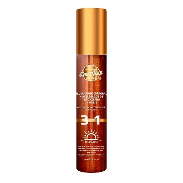 Bronzeador Parafina Bronze FPS15 iluminador 3 em 1 Solar Shine 120ml