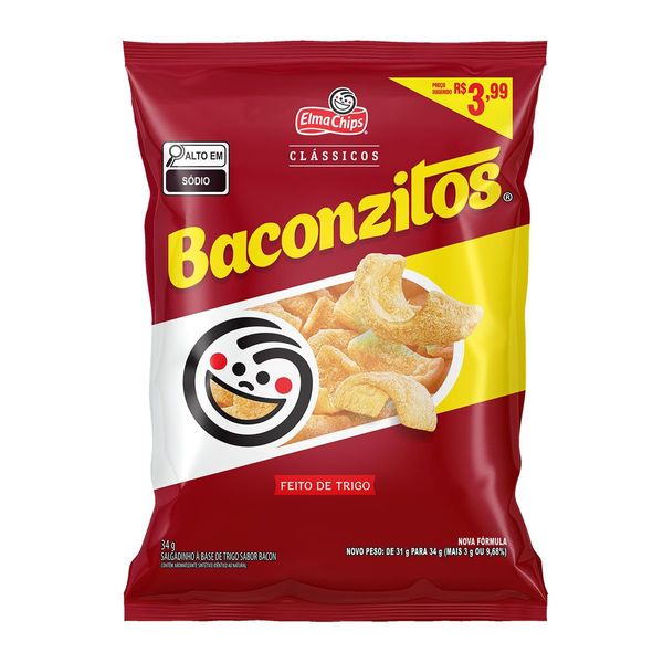 Salgadinhos Elma Chips Baconzitos 34g