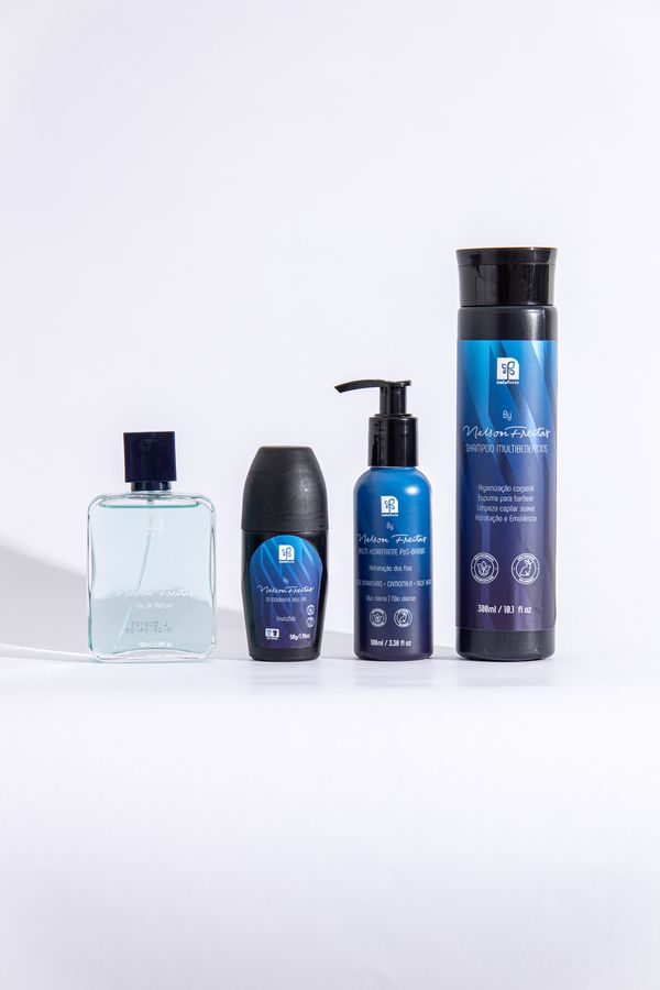 Kit Promocional Nelson Freitas Shampoo 300ml+Balm Pós Barba 120ml+Eau de Parfum 100ml+Desodorante Rollon 50ml Kit Promocional Nelson Freitas Shampoo 300ml+Balm Pós Barba 120ml+Eau de Parfum 100ml+Desodorante Ro