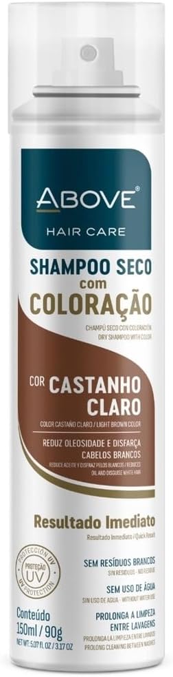 Shampoo A Seco Above Com Coloração Castanho Claro 150ml