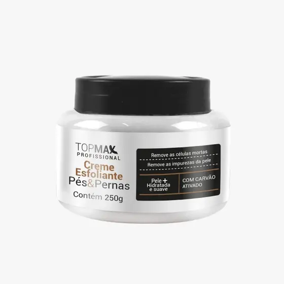 Creme Esfoliante Topmax Profissional Pernas e Pés Carvão Ativado 250g