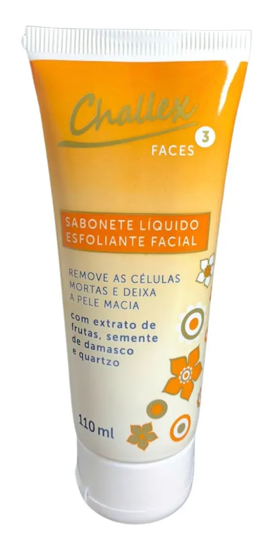 Sabonete Liquido Esfoliante Facial Challex Damasco 110ml Hidratante Facial Challex Damasco 110ml