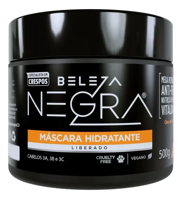 Máscara Capilar Beleza Negra de Argan para Cabelos Cacheados e Crespos Pote 500g