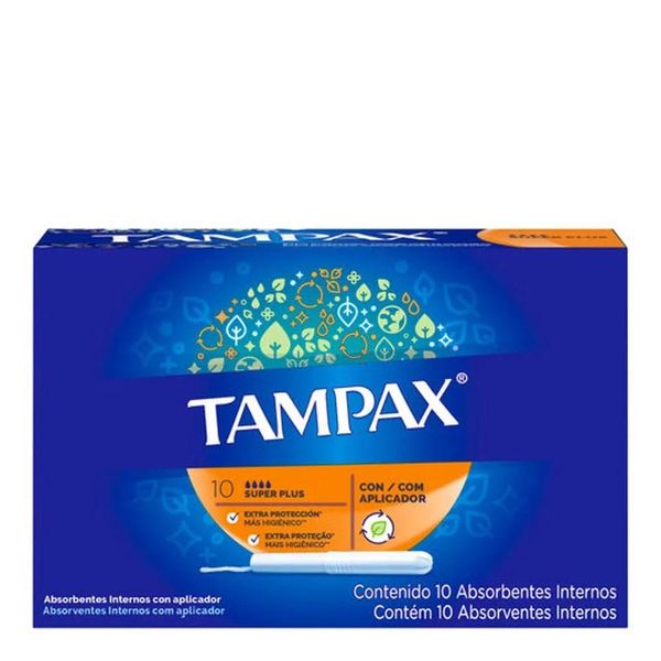 Absorvente Interno Tampax Super Plus 10 Unidades + Aplicador