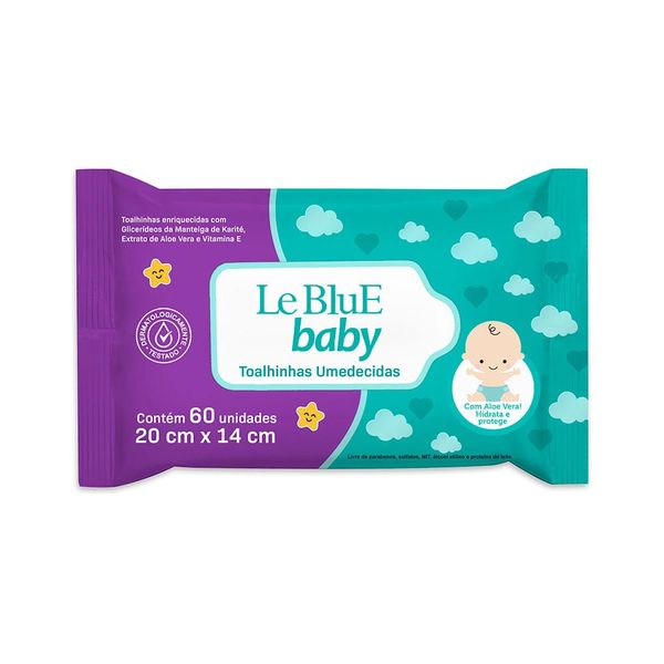 Toalhinhas Umedecidas Le Blue Baby 60 Unidades