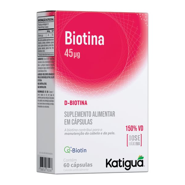 Biotina Katiguá Dose Máxima 500mg 60 Cápsulas