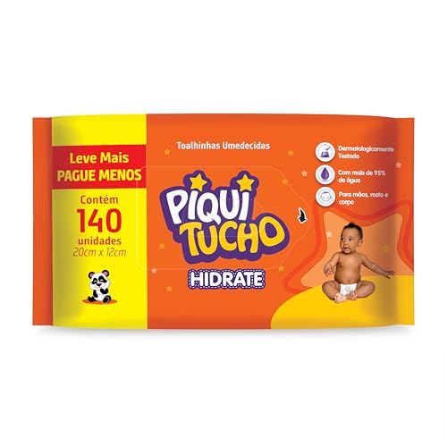 Toalhinhas Umedecidas Piquitucho Hidrate Cremer 140 Unidades