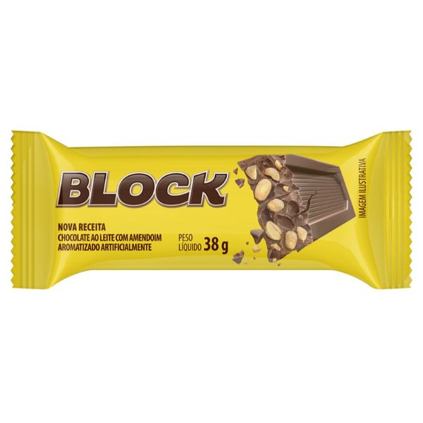 Chocolate Arcor Block ao Leite com Amendoim 38g