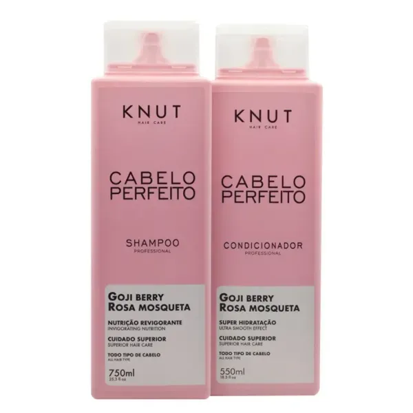 Kit Knut Cabelo Perfeito Goji Berry Rosa Mosqueta Shampoo 750ml + Condicionador 550ml