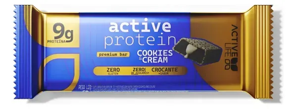 Barra de Proteína Active Life Cookies&Cream 50g